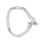 925 Sterling Silver Anklet in Links Design and Colourfull Stones